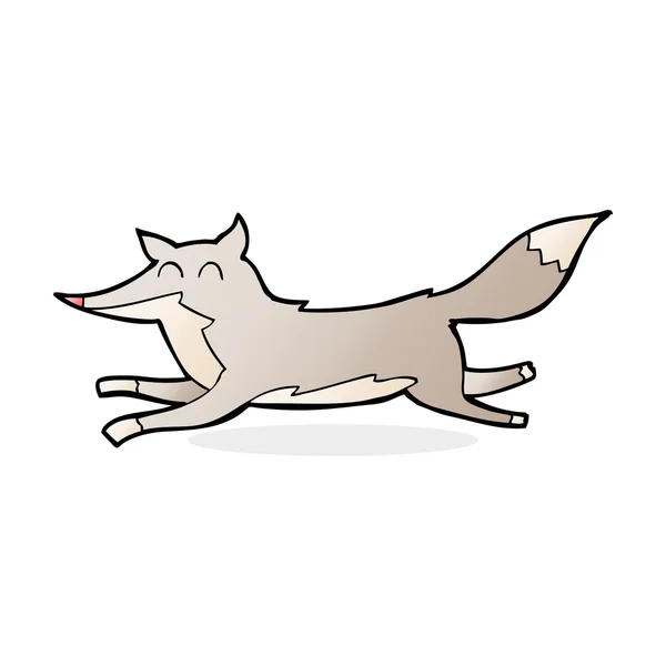 Dibujos animados lobo corriendo — Vector de stock