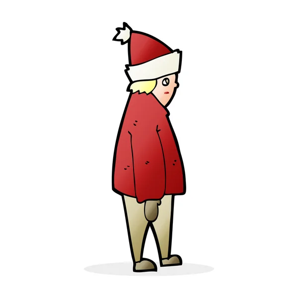 Persona de dibujos animados en ropa de invierno — Vector de stock