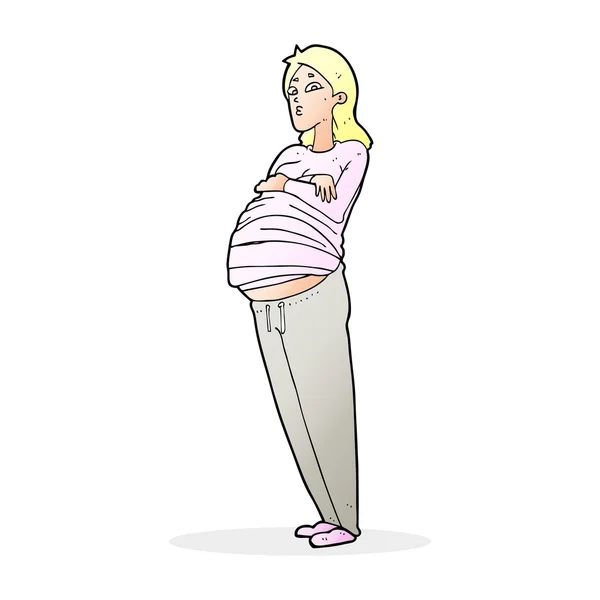 Cartoon zwangere vrouw — Stockvector