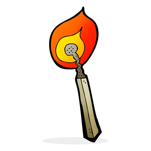 Cartoon burning match — Stock Vector
