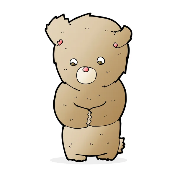Dibujos animados tímido oso de peluche — Archivo Imágenes Vectoriales