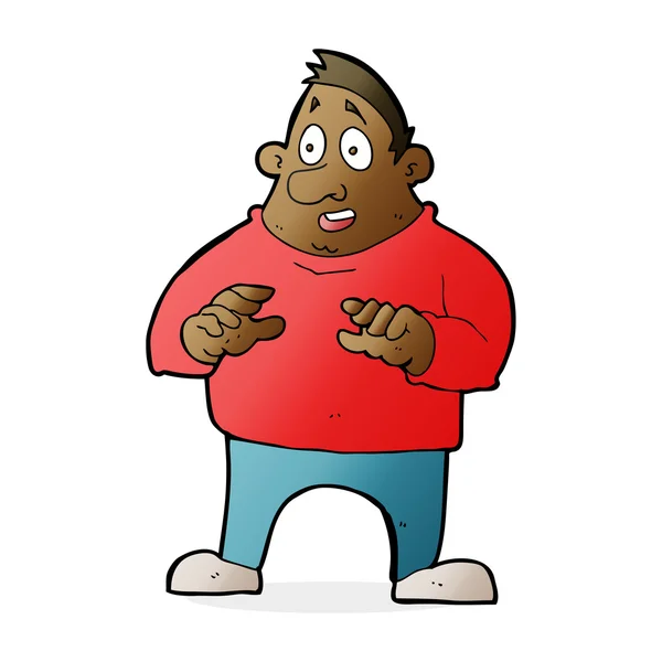 Kreskówka podekscytowany otyłość człowiek — Wektor stockowy