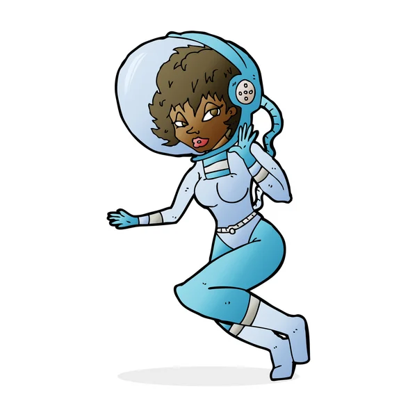 Cartoon space woman — Stock Vector