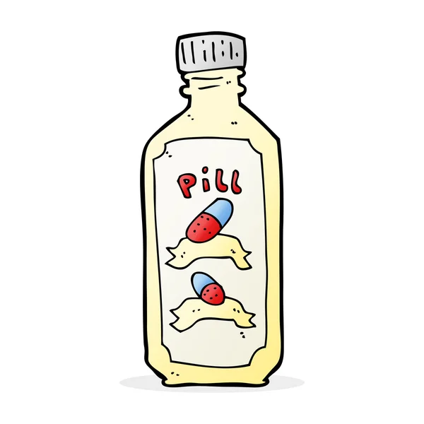 Cartoon oude fles pillen — Stockvector