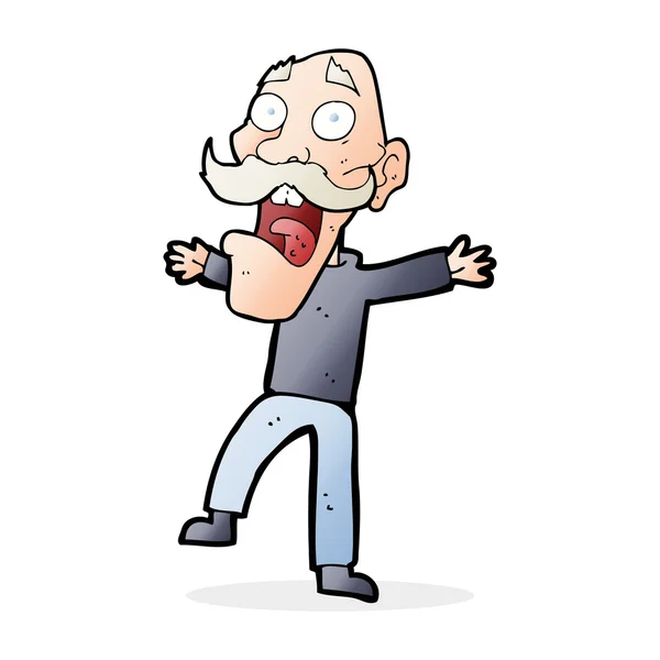 Cartoon shocked old man — Stock Vector