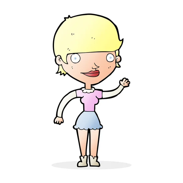 Cartoon vrouw met idee — Stockvector