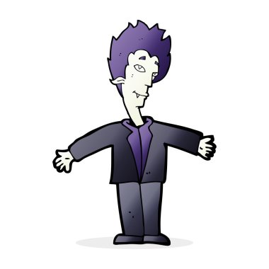 karikatür mutlu vampir