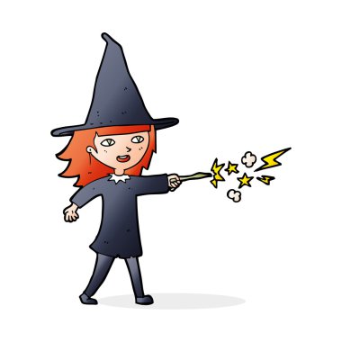 Çizgi film cadısı kız büyüsü