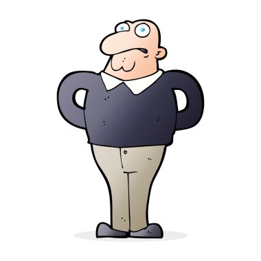 endişeli adam çizgi film