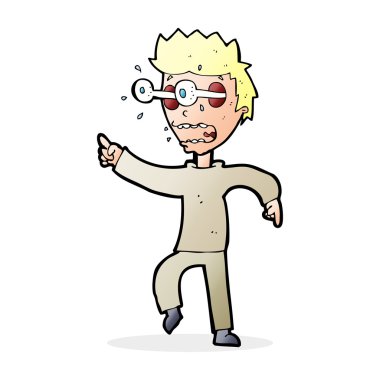 Çizgi filmdeki adamın gözleri yuvalarından fırlıyor.