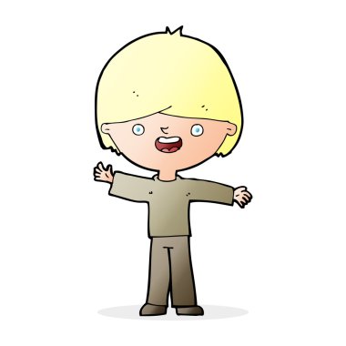 karikatür mutlu çocuk