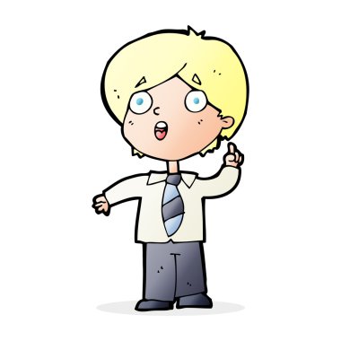 Çizgi film çocuğu soruyu cevaplıyor.