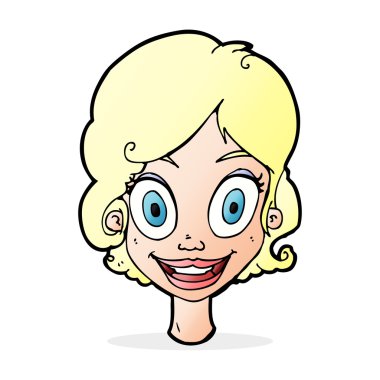 karikatür mutlu kadın