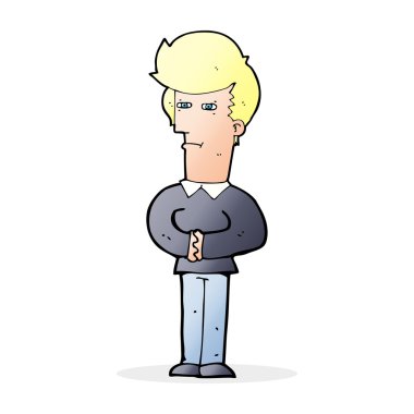 Çizgi filmci gözlerini kısıyor.