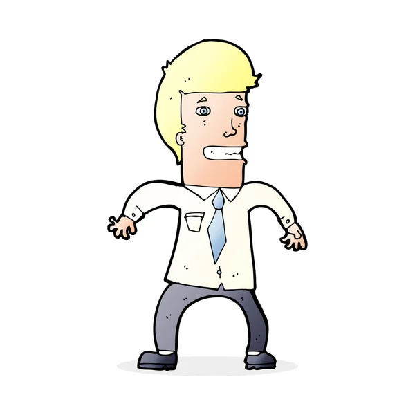 Cartoon nerveus zakenman — Stockvector