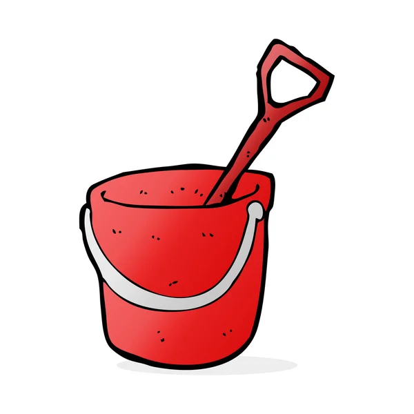 Kreslený kbelík a rýč — Stockový vektor