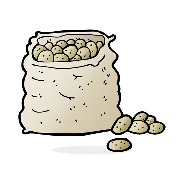 Saco de dibujos animados de patatas — Vector de stock