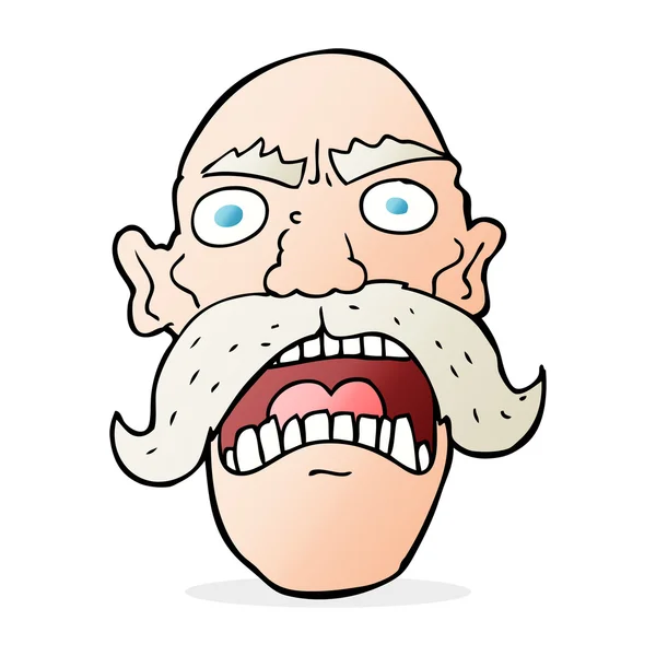 Cartoon angry old man — Stock Vector