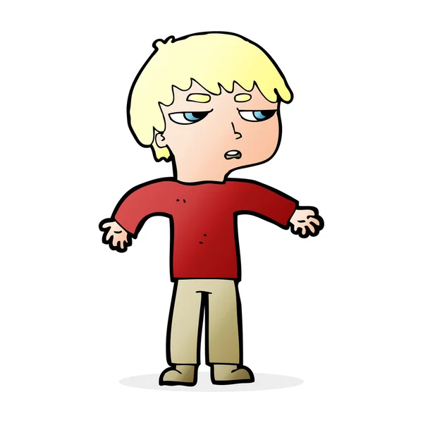 Cartoon boos jongen — Stockvector