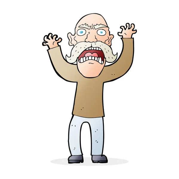 Cartoon angry old man — Stock Vector