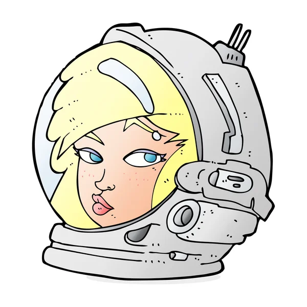 Cartoon female astronaut — Stock Vector