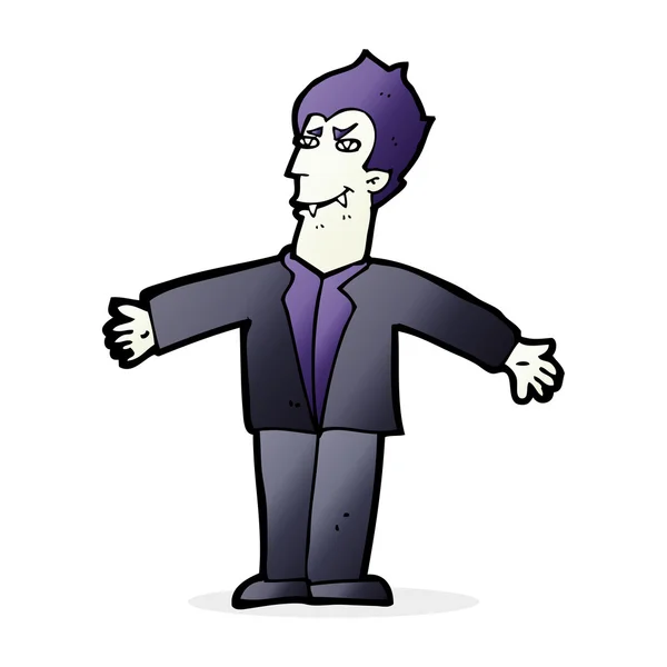 Hombre vampiro de dibujos animados con los brazos abiertos — Archivo Imágenes Vectoriales