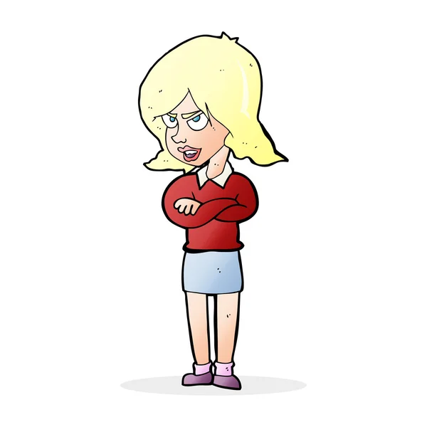 卡通愤怒的女人 — 图库矢量图片