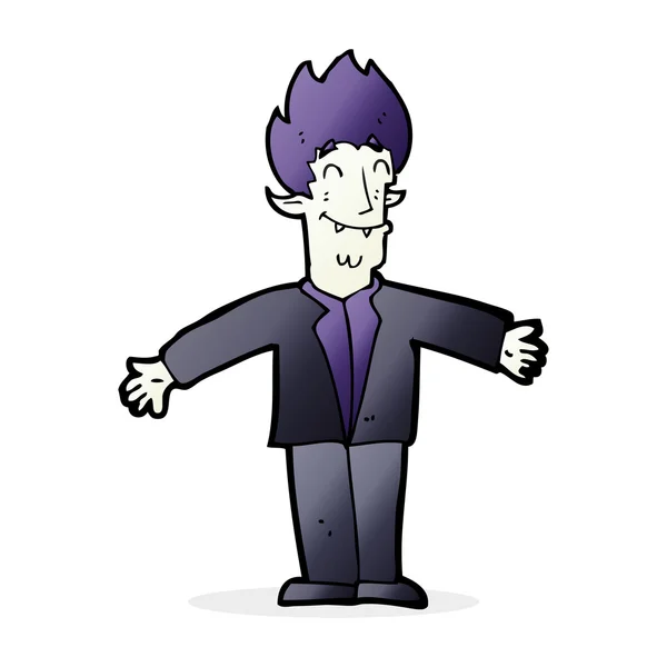Vampiro feliz desenhos animados — Vetor de Stock