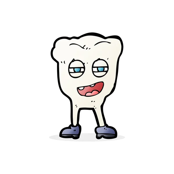 Cartoon funny tooth character — Stock Vector