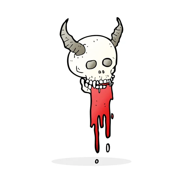 Dessin animé effrayant crâne halloween — Image vectorielle