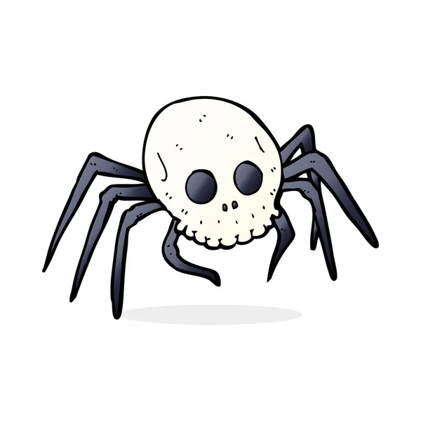 Dibujos animados espeluznante araña de cráneo de Halloween — Archivo Imágenes Vectoriales