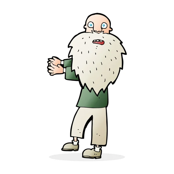 Hombre viejo barbudo de dibujos animados — Archivo Imágenes Vectoriales