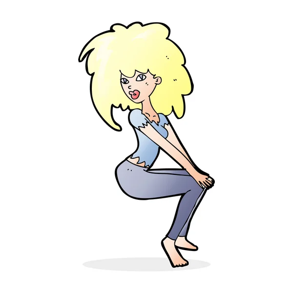 Mujer de dibujos animados con el pelo grande — Archivo Imágenes Vectoriales