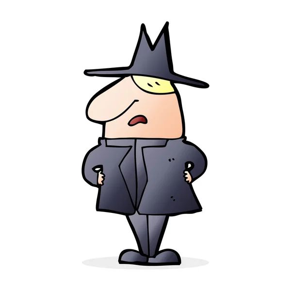Cartoon man in coat and hat — Stock Vector