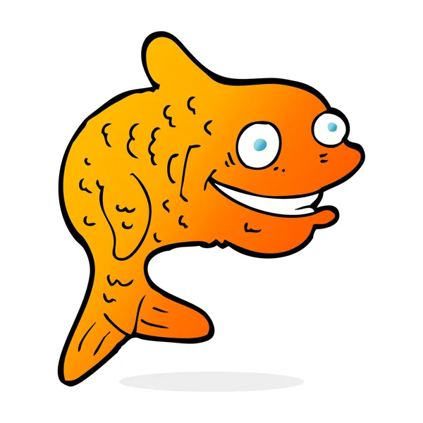 Cartoon happy fisk — Stock vektor