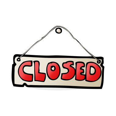 çizgi film kapalı dükkan işareti