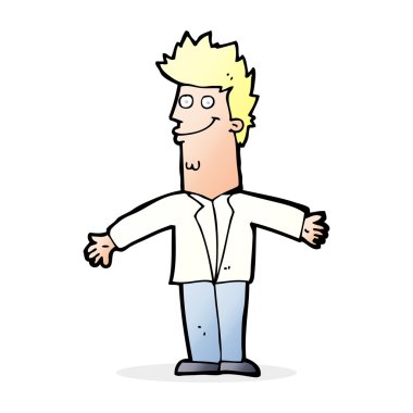 çizgi film mutlu adam açık kollu