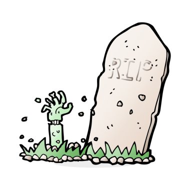 Zombi çizgi filmi mezarından kalkıyor.