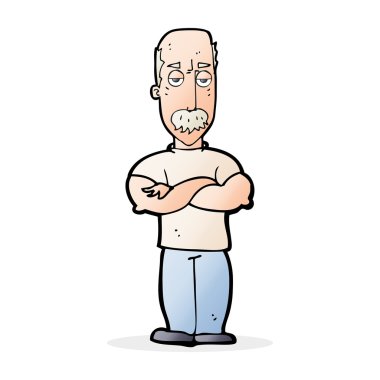 Çizgi filmdeki bıyıklı sinirli adam.