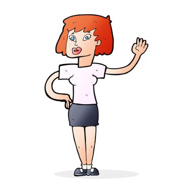 çizgi film kadın sallıyor