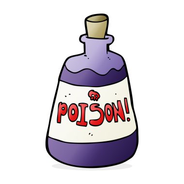 Çizgi film zehir şişesi.