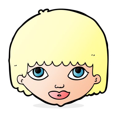 çizgi film kadın yüzü