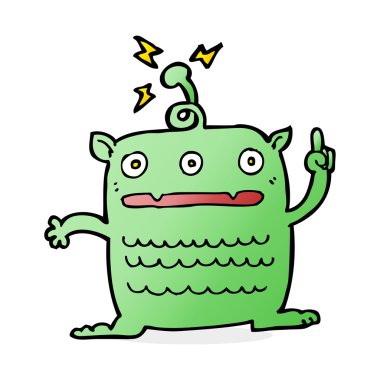 garip küçük uzaylı karikatür