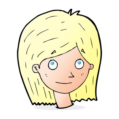 çizgi film mutlu kadın yüzü