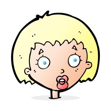 Çizgi film kadın yüzüne şaşırdı