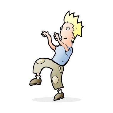 Çizgi film mutlu adam komik dans yapıyor.