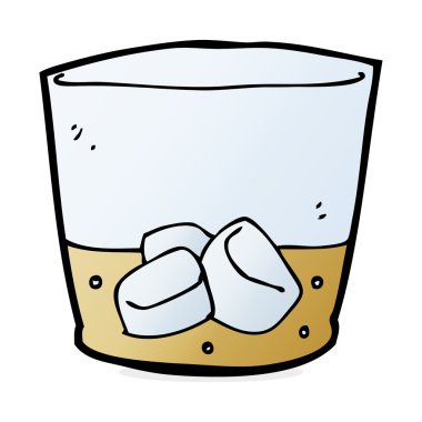 karikatür viski bardağına