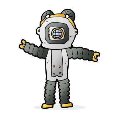 çizgi film derin deniz dalgıcı