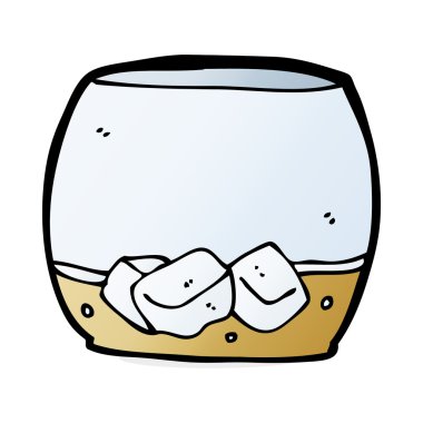 karikatür viski bardağına