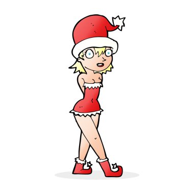 çizgi film kadın Noel elf kostümü